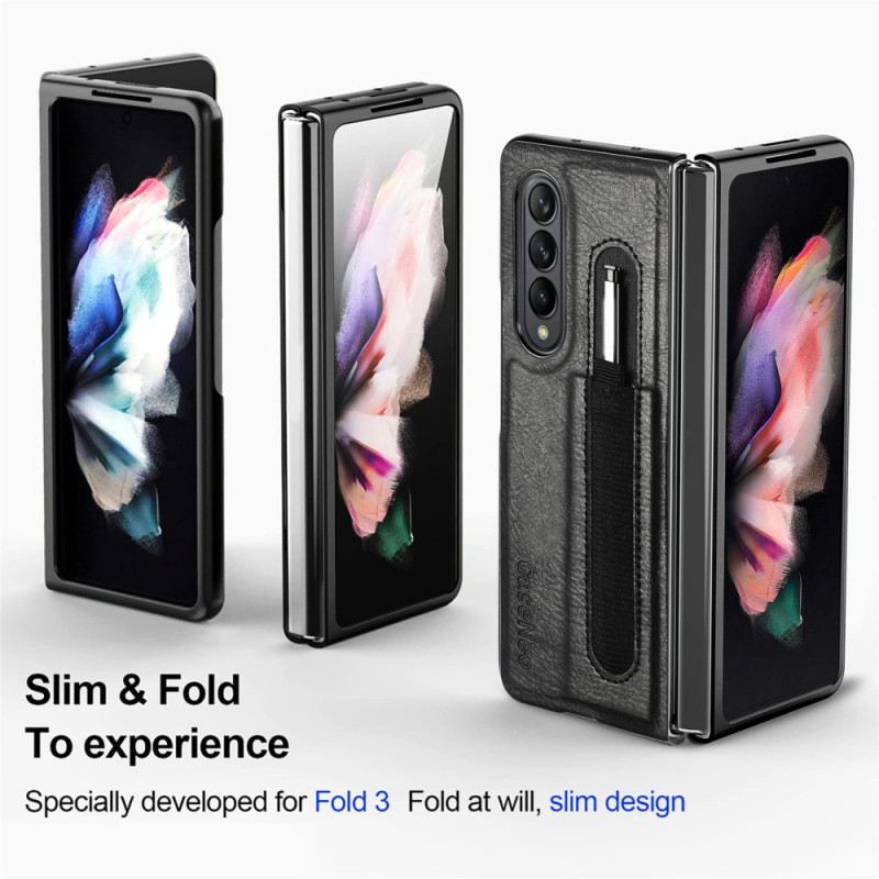 Tok Samsung Galaxy Z Fold 3 5G Stílusú Bőr Tolltartó Caseneo