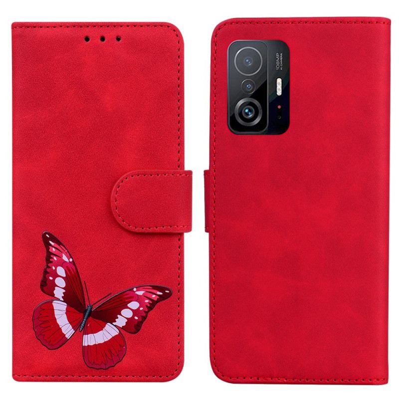 Fliptok / Bőrtok Xiaomi 11T / 11T Pro Skin-touch Butterfly