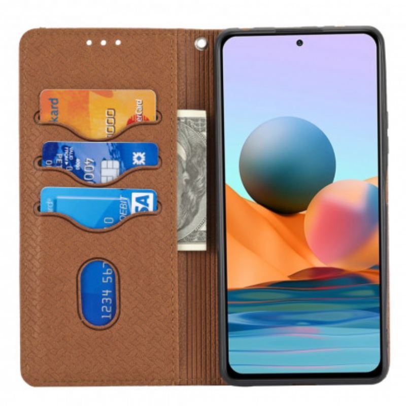 Fliptok / Bőrtok Xiaomi 11T / 11T Pro szíjjal Pántos Szőtt Bőr Stílus