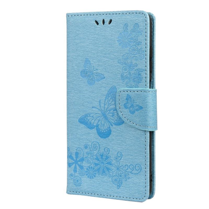 Fliptok / Bőrtok Xiaomi 11T / 11T Pro szíjjal Splendid Strap Butterflies