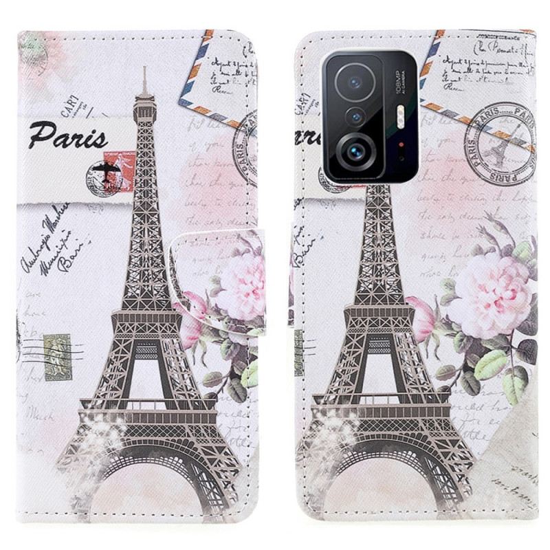 Kinyitható Tokok Xiaomi 11T / 11T Pro Retro Eiffel-torony