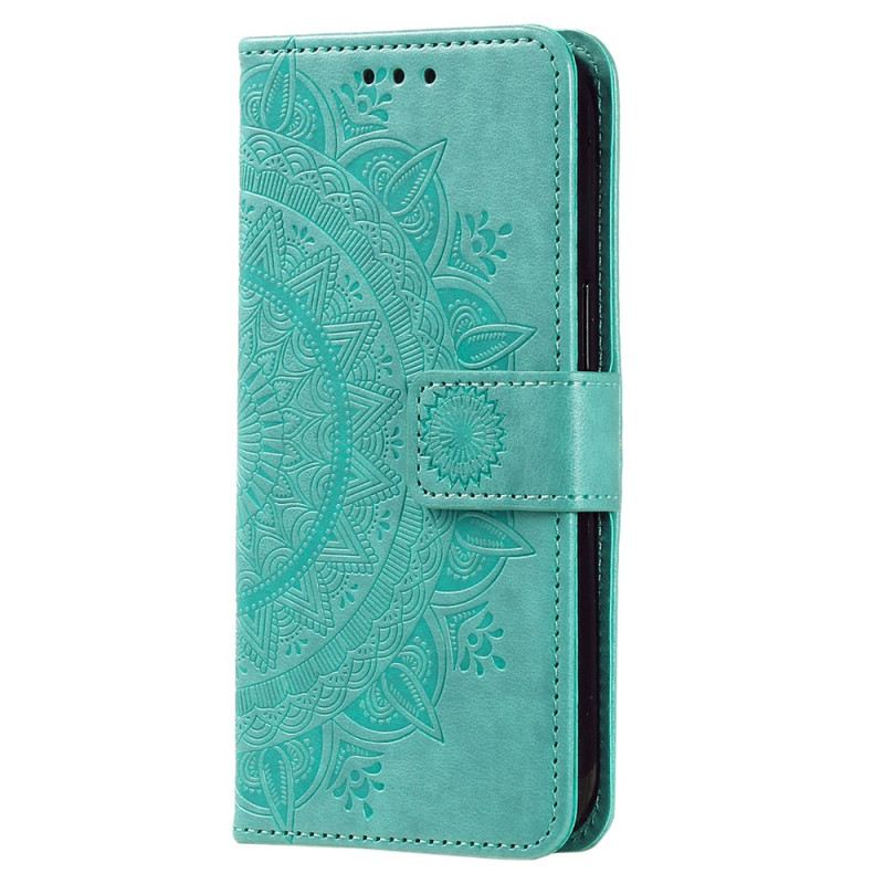 Bőrtok Xiaomi 14 Mandala Nap Szíjjal