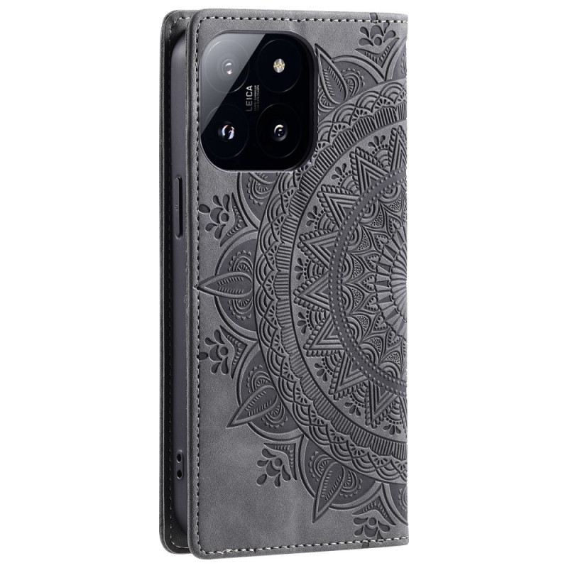 Bőrtok Xiaomi 14 Mandala Velúr Hatás