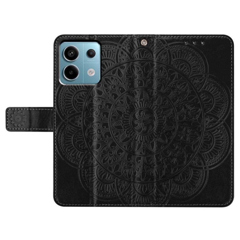 Bőrtok Xiaomi Redmi Note 13 Pro 5g Nyomtatott Mandala Szíjjal