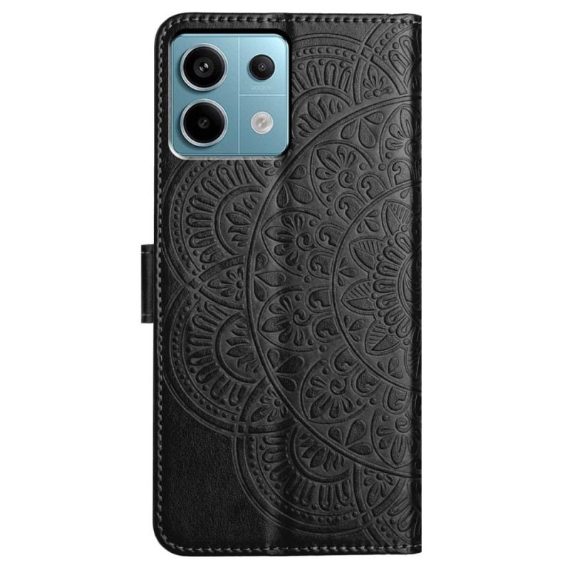 Bőrtok Xiaomi Redmi Note 13 Pro 5g Nyomtatott Mandala Szíjjal