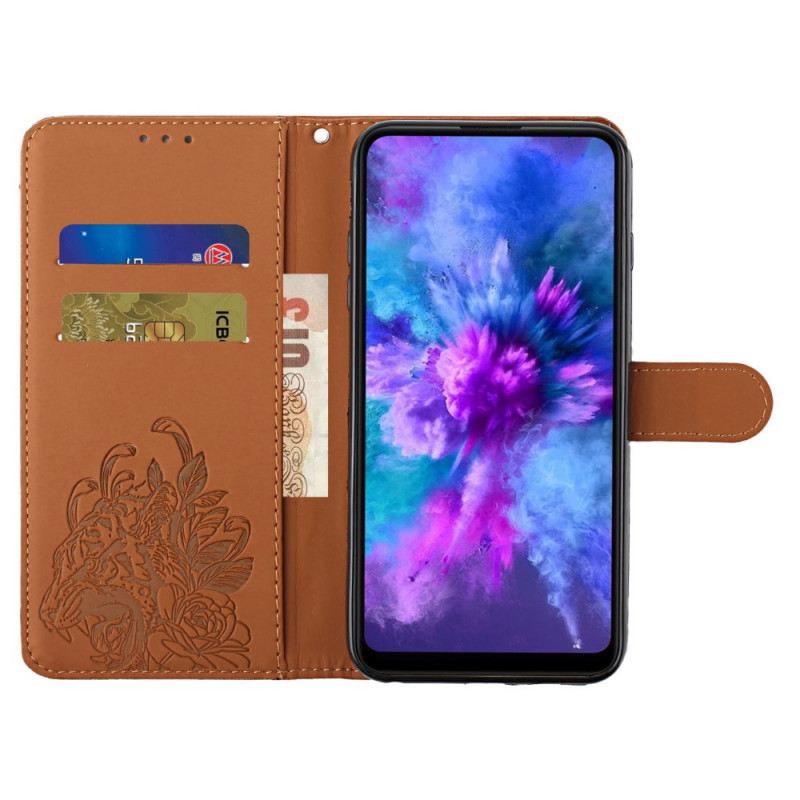 Fliptok Samsung Galaxy S20 Plus / S20 Plus 5G szíjjal Barokk Pántos Tigris