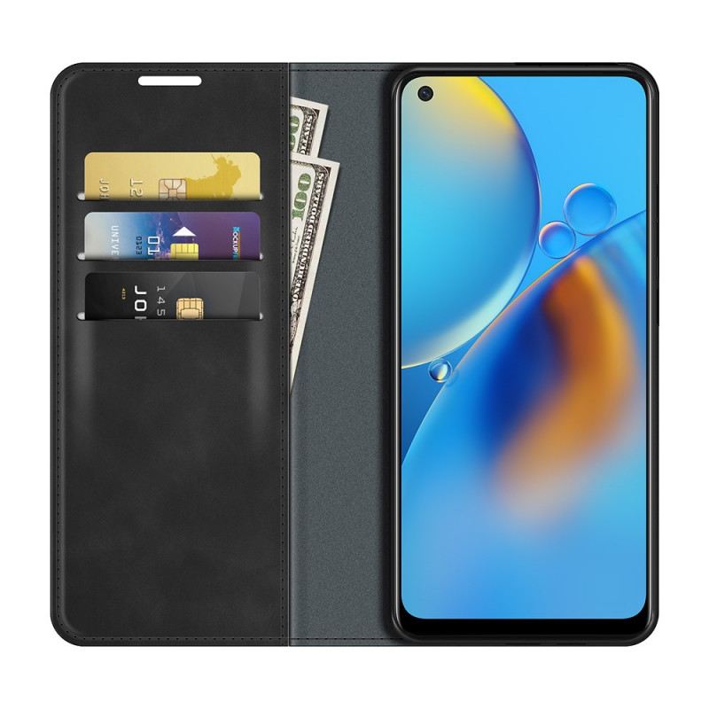 Fliptok Oppo A74 4G Bőrtok Skin Touch