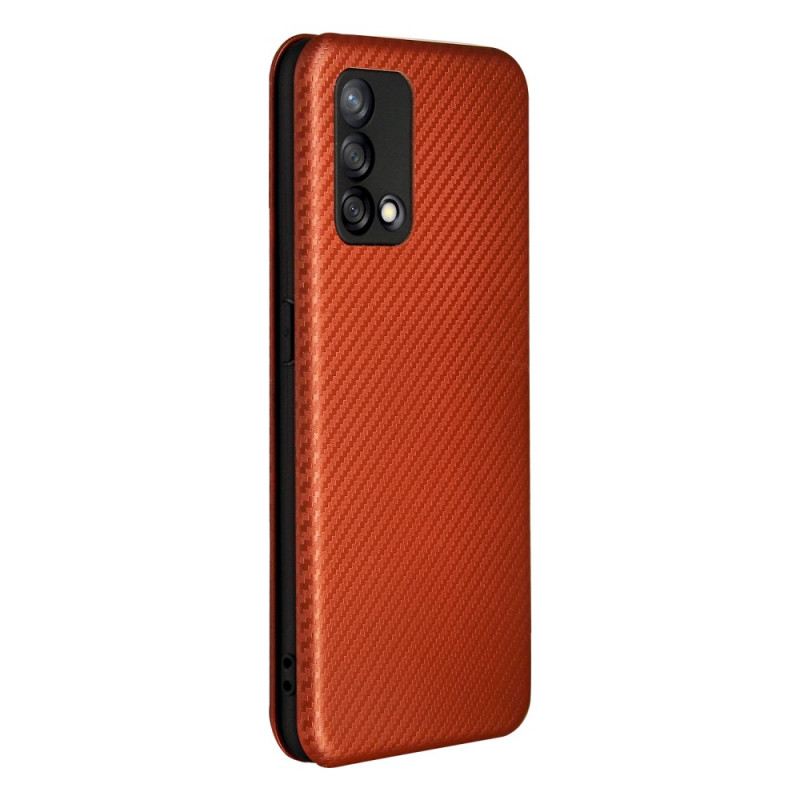 Fliptok Oppo A74 4G Bőrtok Szénrost