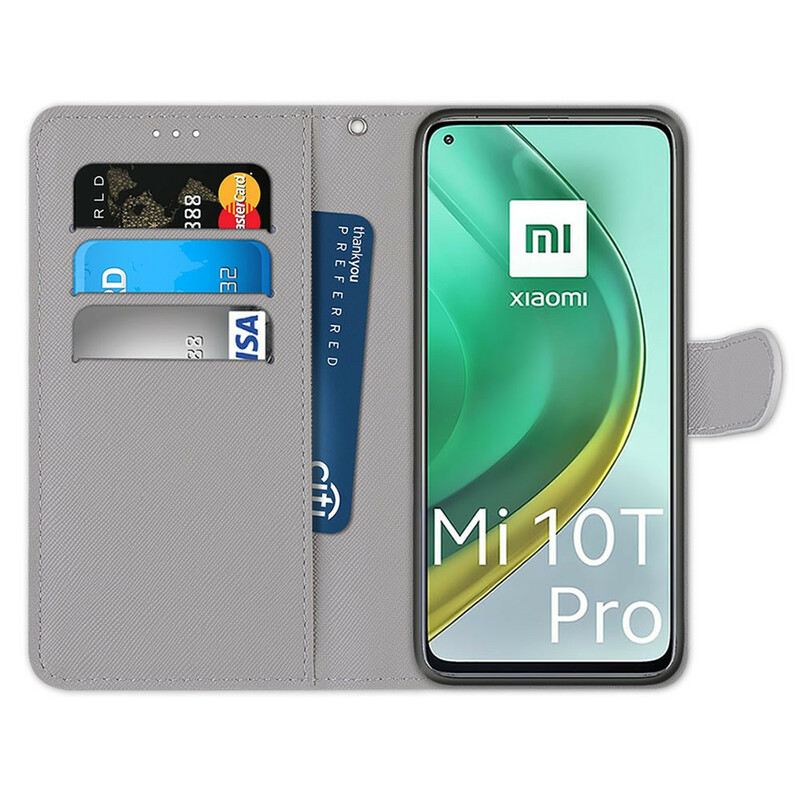 Fliptok / Bőrtok Xiaomi Mi 10T / 10T Pro Arany Pillangók