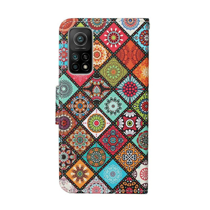 Fliptok / Bőrtok Xiaomi Mi 10T / 10T Pro Patchwork Mandalák Zsinórral