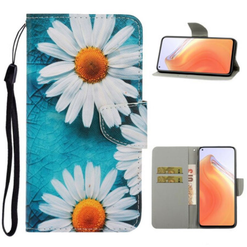 Fliptok / Bőrtok Xiaomi Mi 10T / 10T Pro szíjjal Thong Daisies