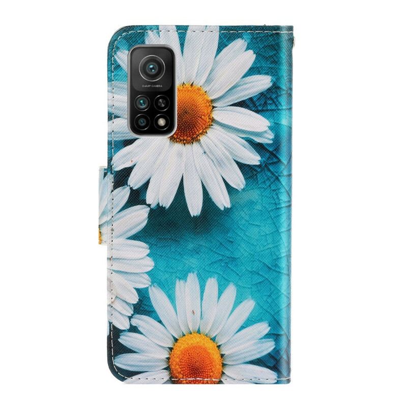 Fliptok / Bőrtok Xiaomi Mi 10T / 10T Pro szíjjal Thong Daisies