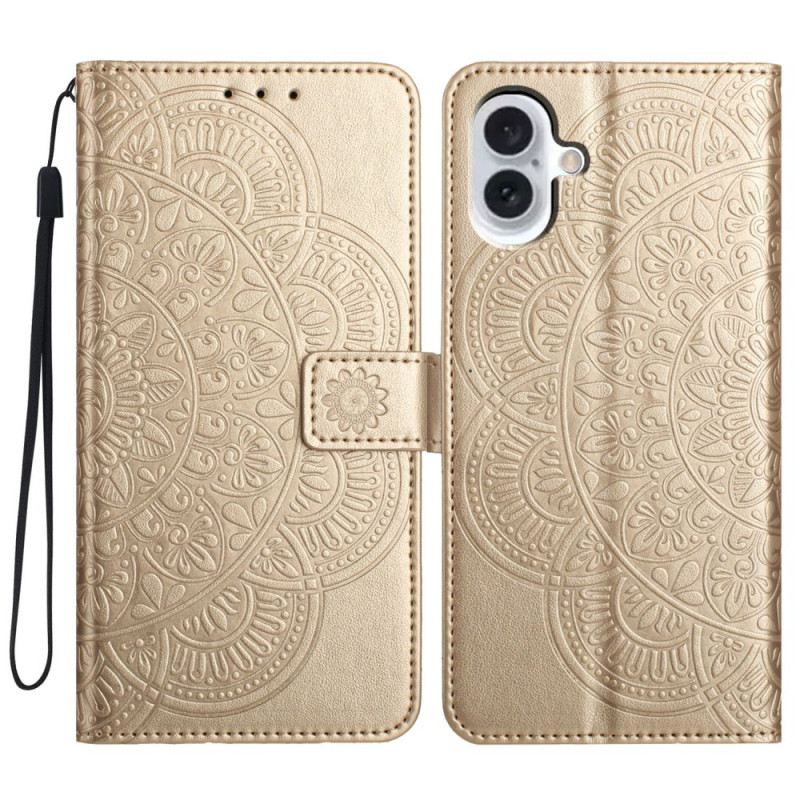 Bőrtok iPhone 16 Plus Mandala Szíj Minta