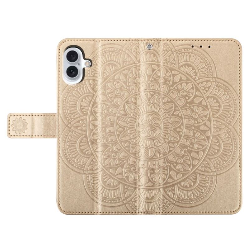 Bőrtok iPhone 16 Plus Mandala Szíj Minta