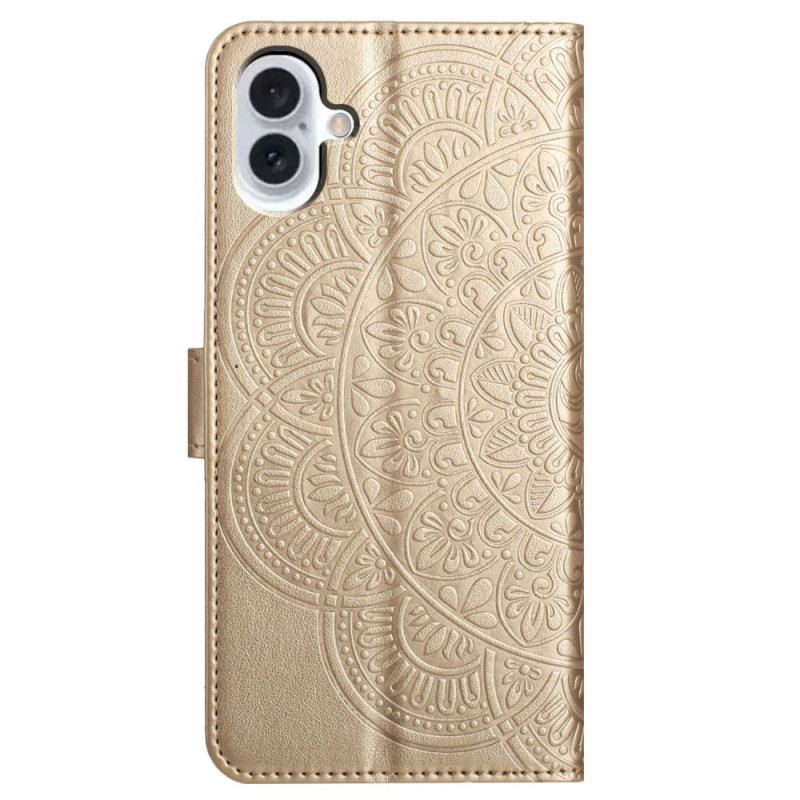 Bőrtok iPhone 16 Plus Mandala Szíj Minta