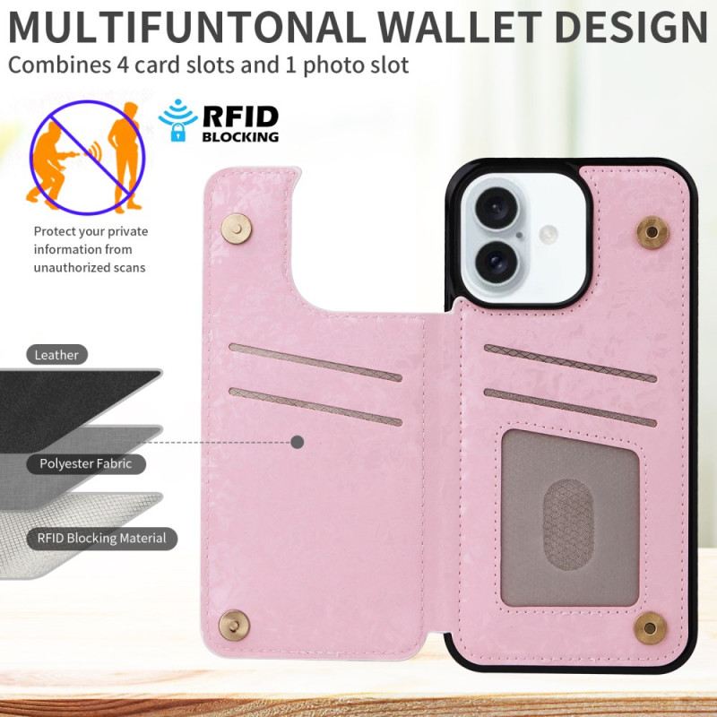 Tok iPhone 16 Plus Virágos Rfid Védelem