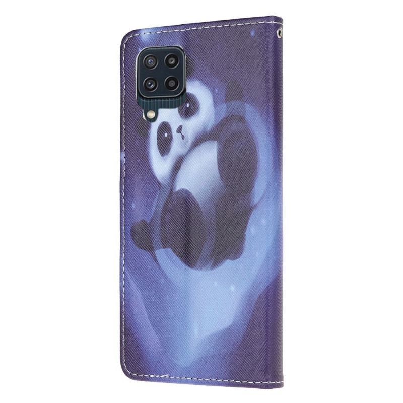 Fliptok Samsung Galaxy M32 szíjjal Panda Space Kötéllel