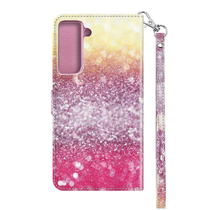 Fliptok Samsung Galaxy S21 Plus 5G Magenta Glitter Gradiens