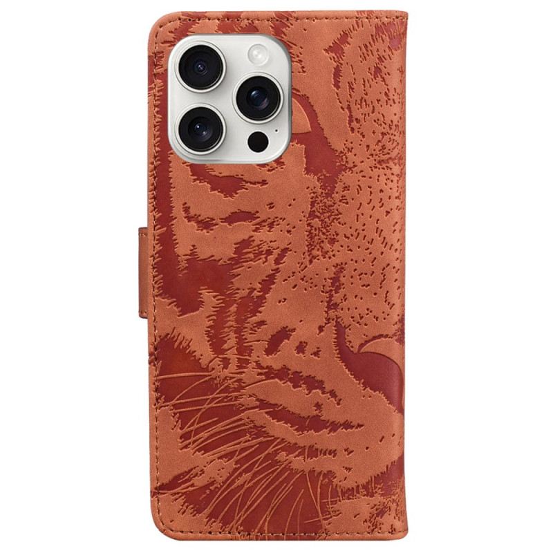 Bőrtok iPhone 16 Pro Tigris Lábnyom