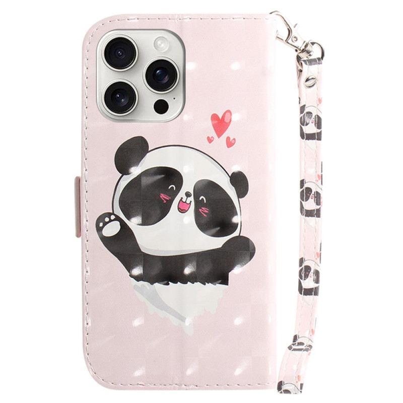 Fliptok iPhone 16 Pro Panda Love Szíjjal