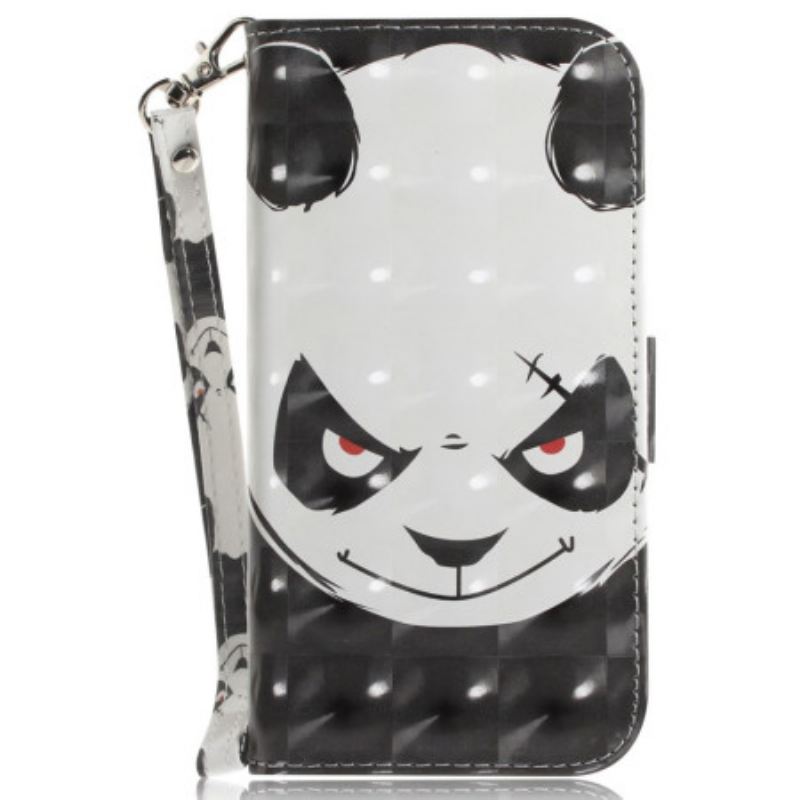 Kinyitható Tokok iPhone 16 Pro Dühös Panda Szíjjal