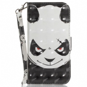 Kinyitható Tokok iPhone 16 Pro Dühös Panda Szíjjal