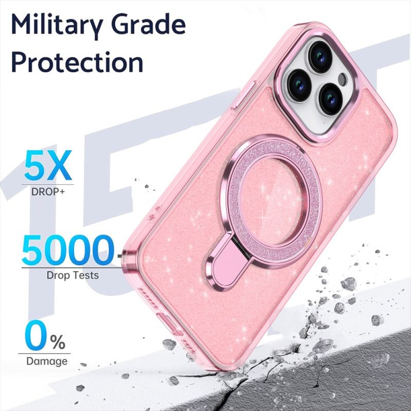 Mobiltelefon Tokok iPhone 16 Pro Glitter Design Magsafe Kompatibilis