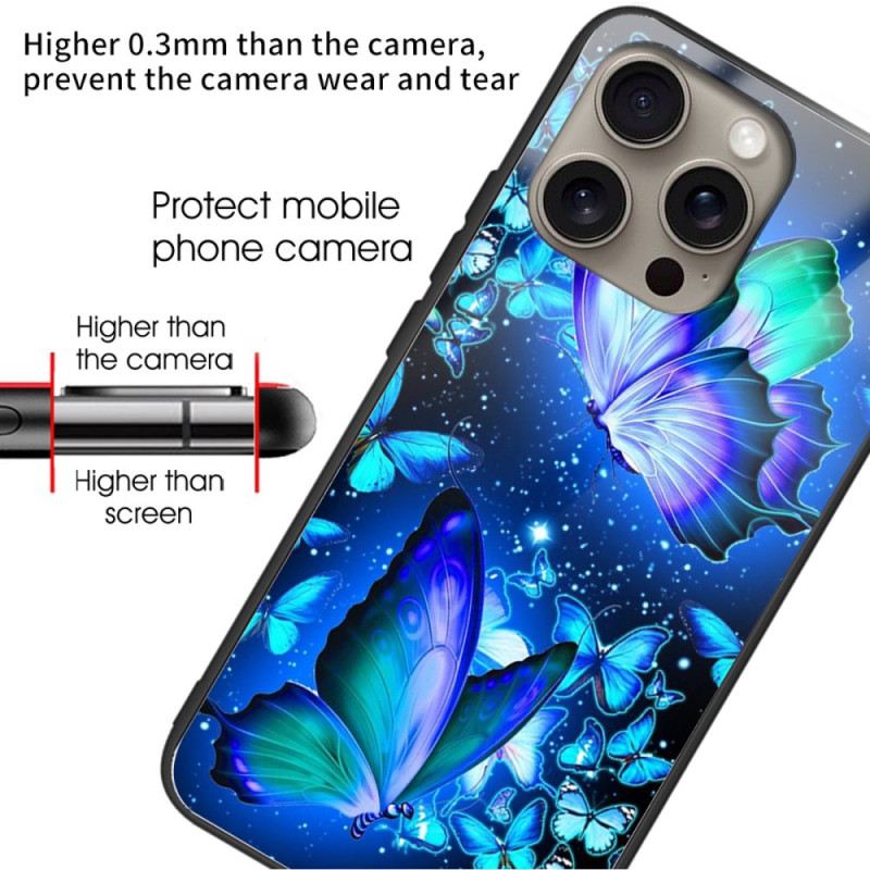 Tok iPhone 16 Pro Edzett Üveg Kék Pillangók