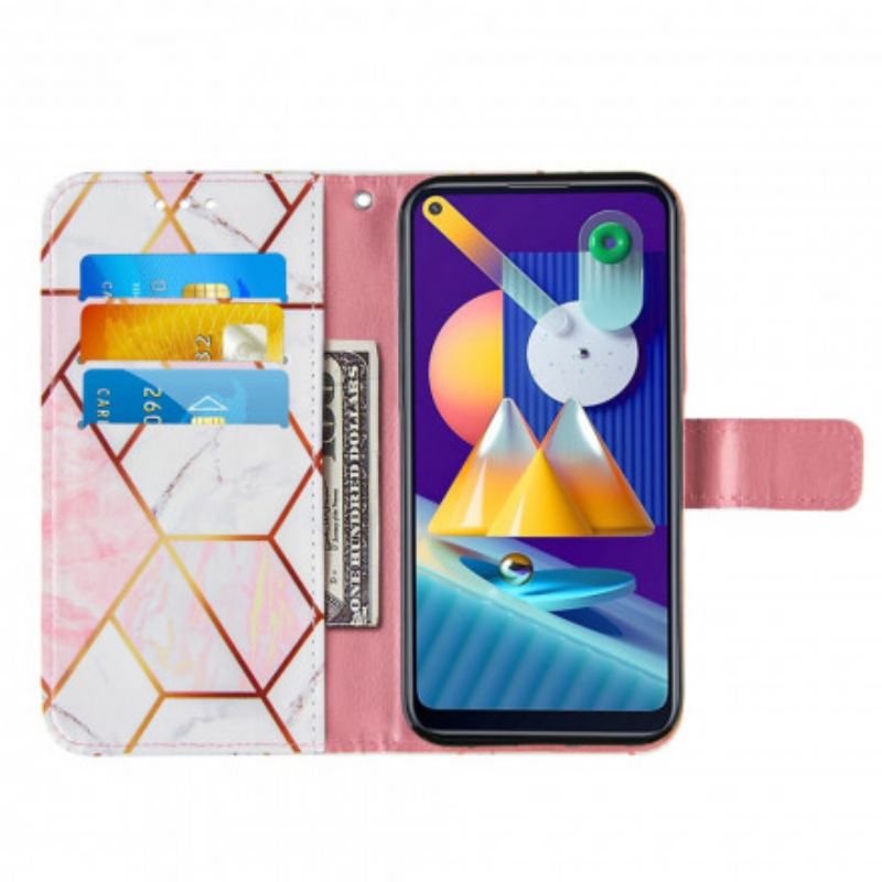 Fliptok / Bőrtok Samsung Galaxy M11 Geometrikus Márvány