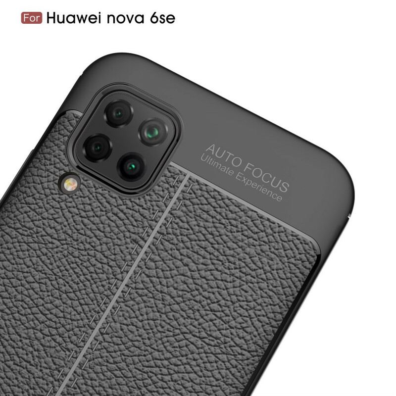 Tok Huawei P40 Lite Dupla Vonalú Litcsi Bőrhatás