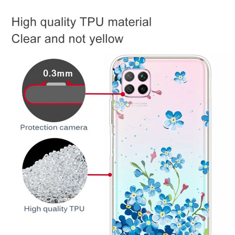 Tok Huawei P40 Lite Kék Virág Csokor