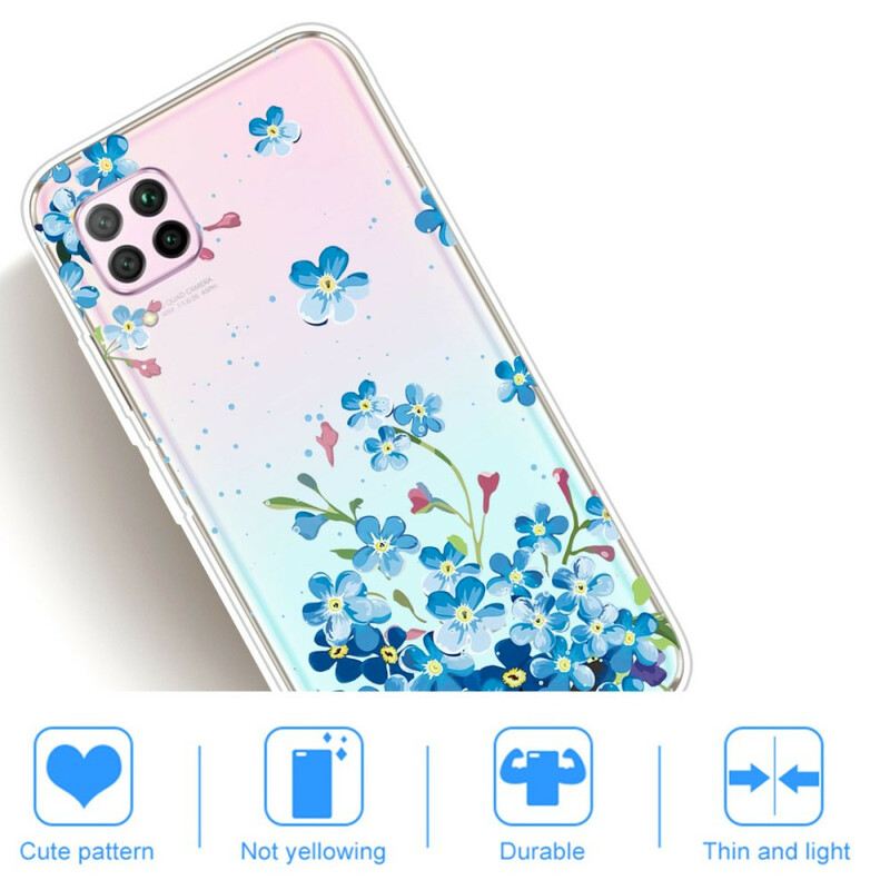 Tok Huawei P40 Lite Kék Virág Csokor