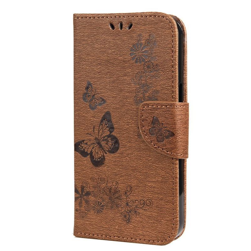 Fliptok iPhone 13 Pro szíjjal Splendid Strap Butterflies