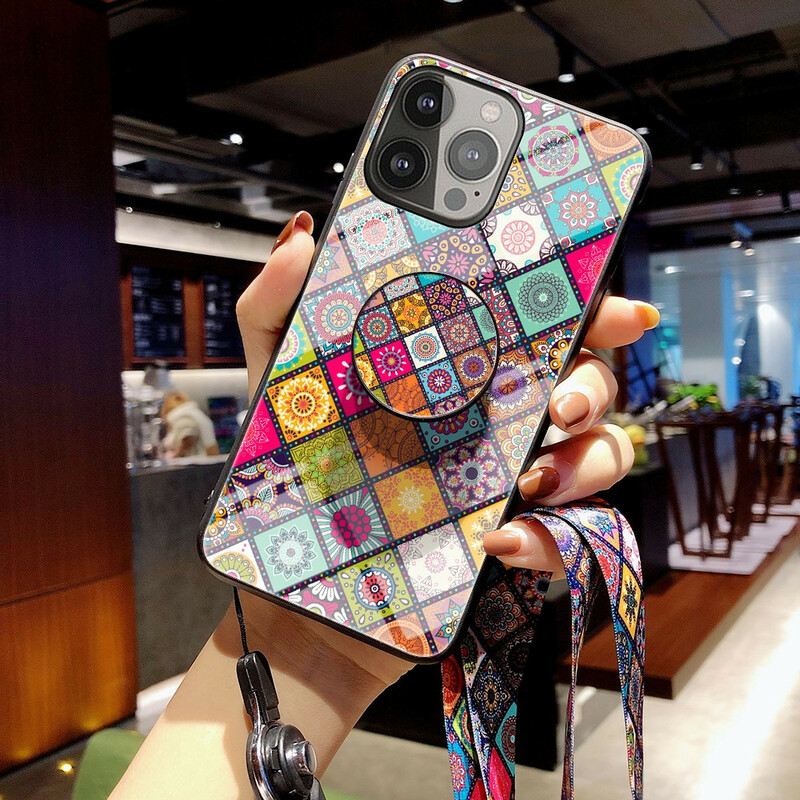 Telefontok iPhone 13 Pro Patchwork Mágneses Tartó