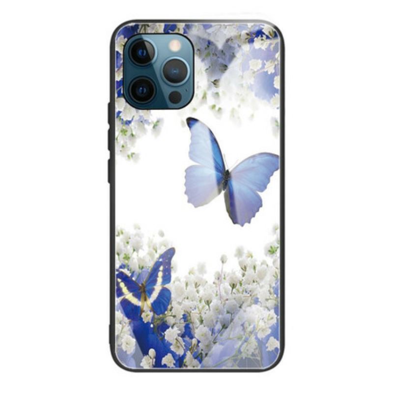 Tok iPhone 13 Pro Butterflies Design Edzett Üveg