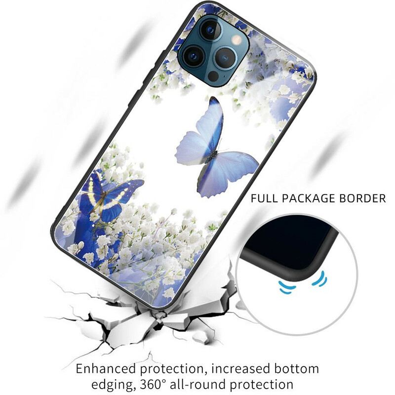 Tok iPhone 13 Pro Butterflies Design Edzett Üveg