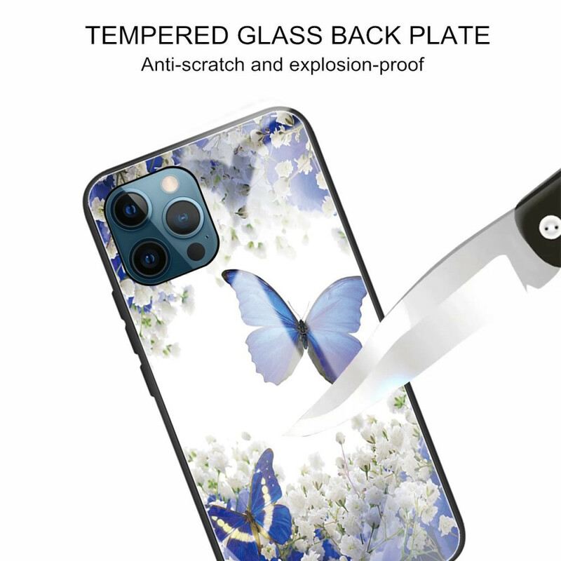 Tok iPhone 13 Pro Butterflies Design Edzett Üveg