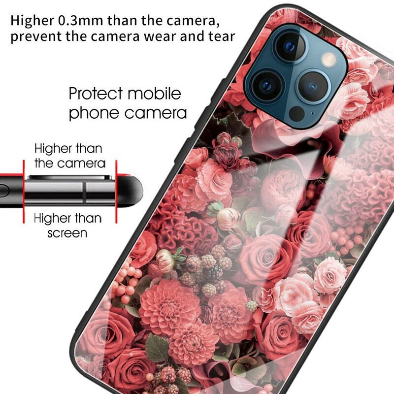 Tok iPhone 13 Pro Rose Flowers Edzett Üveg