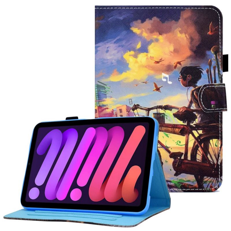 Fliptok / Bőrtok iPad Mini 6 (2021) Kerékpár Art