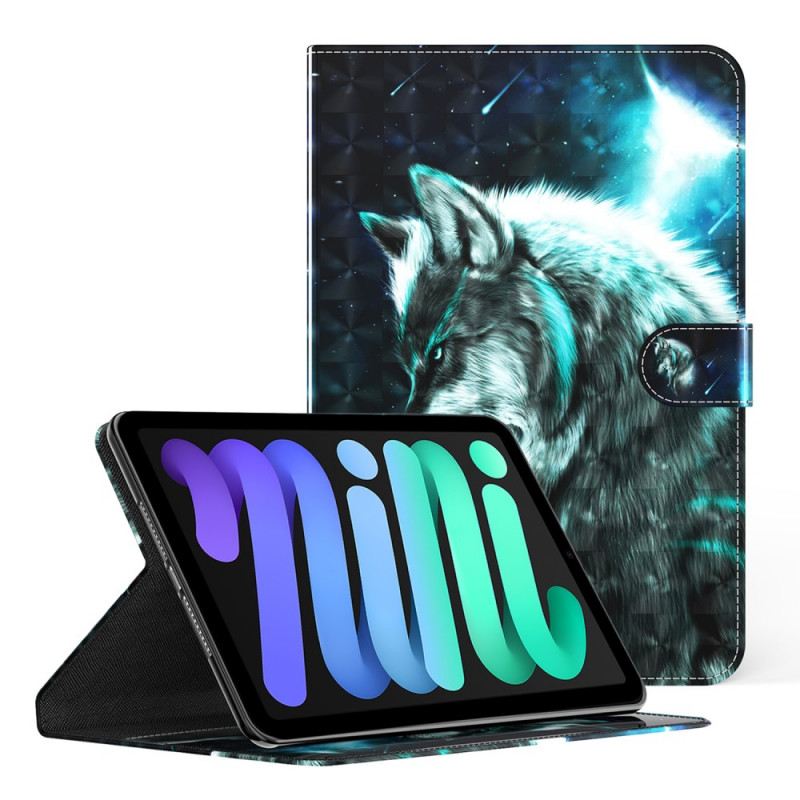 Fliptok / Bőrtok iPad Mini 6 (2021) Light Spot Wild Wolf