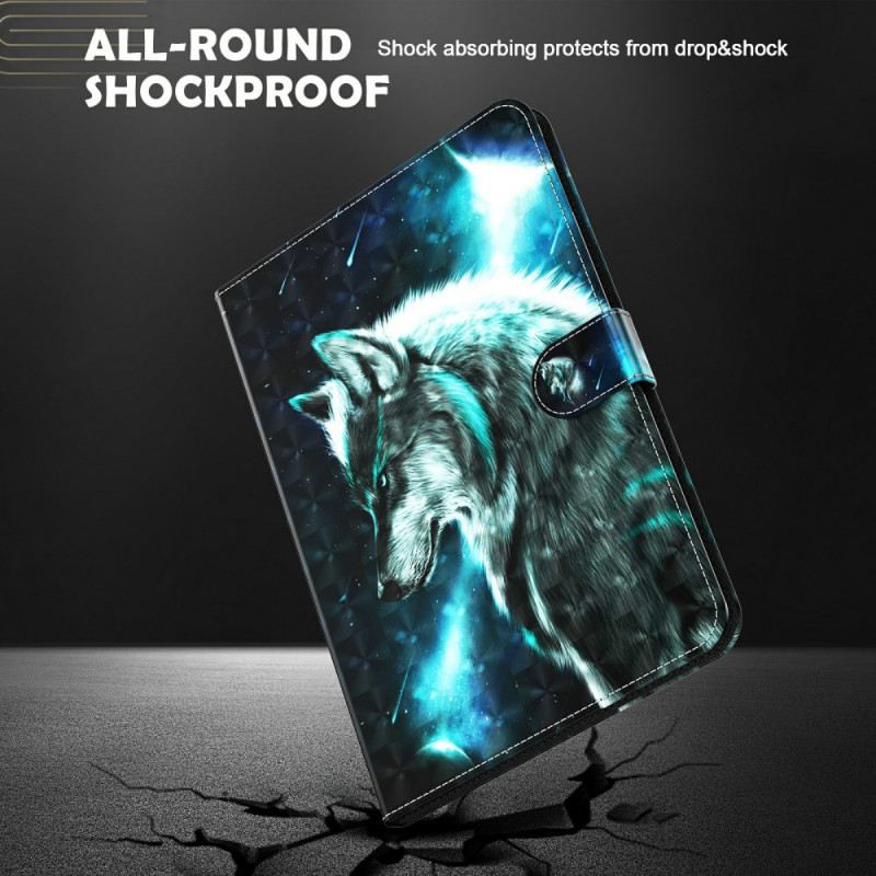 Fliptok / Bőrtok iPad Mini 6 (2021) Light Spot Wild Wolf