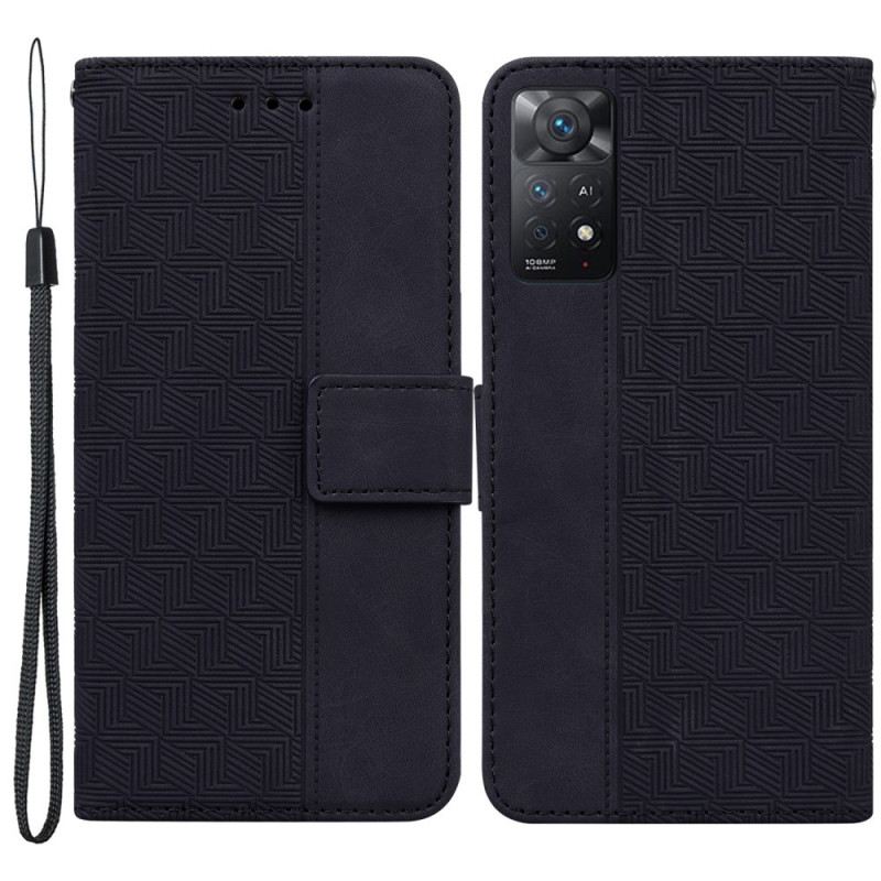 Fliptok / Bőrtok Xiaomi Redmi Note 11 Pro / 11 Pro 5G szíjjal Pántos Minta