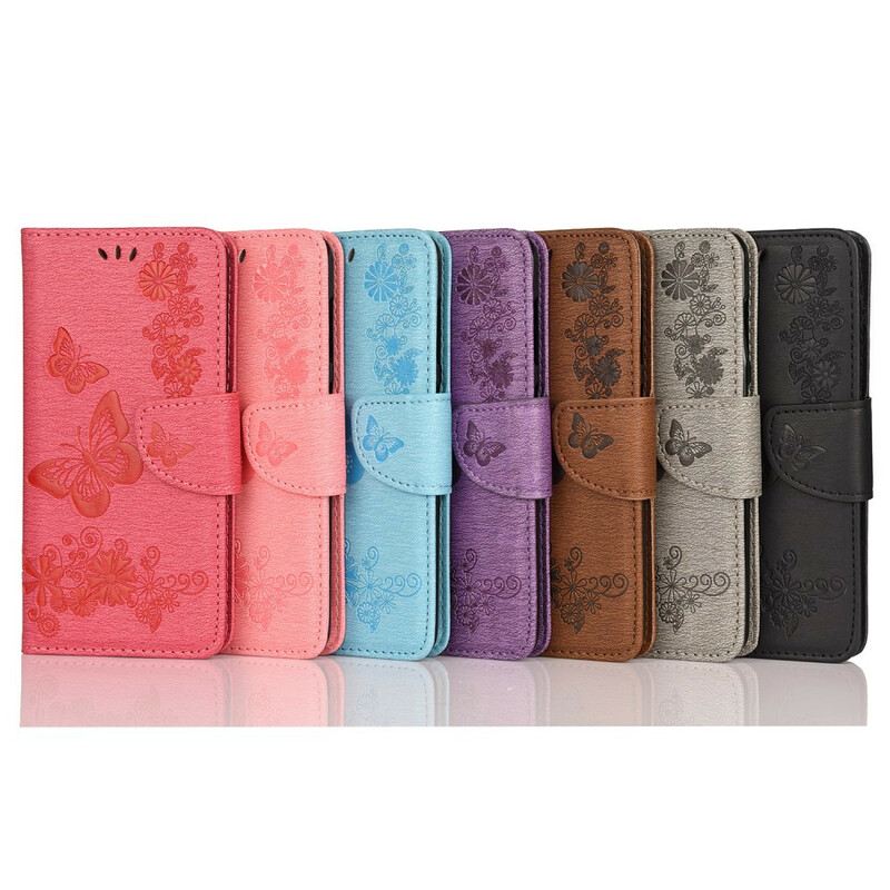 Fliptok / Bőrtok iPhone 11 szíjjal Splendid Strap Butterflies