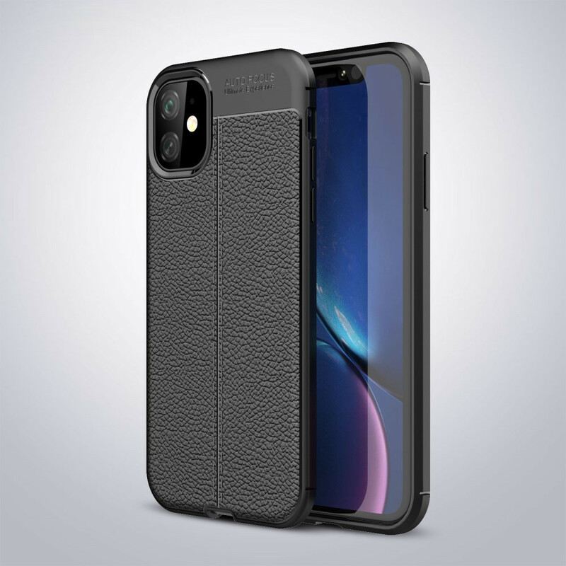 Tok iPhone 11 Dupla Vonalú Litcsi Bőrhatás