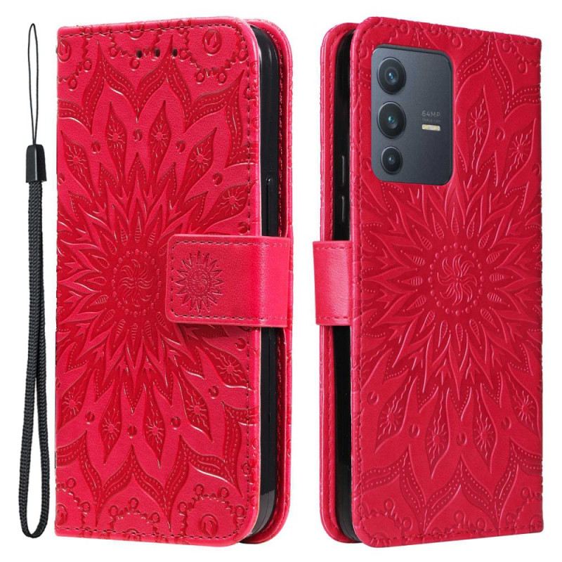 Fliptok Vivo V23 5G Mandala Nap Zsinórral