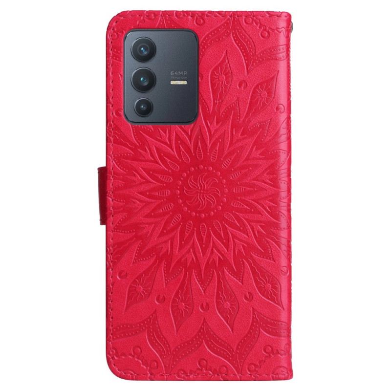 Fliptok Vivo V23 5G Mandala Nap Zsinórral