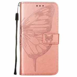 Fliptok / Bőrtok Samsung Galaxy S22 Ultra 5G Butterfly Design Zsinórral