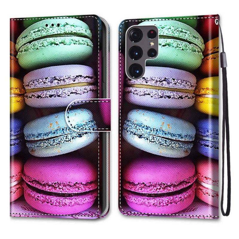 Fliptok / Bőrtok Samsung Galaxy S22 Ultra 5G Macarons