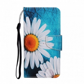 Fliptok / Bőrtok Samsung Galaxy S22 Ultra 5G szíjjal Thong Daisies