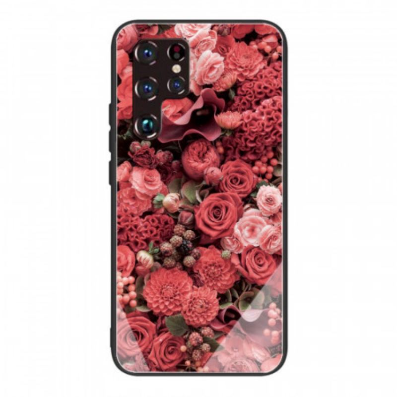 Tok Samsung Galaxy S22 Ultra 5G Rose Flowers Edzett Üveg